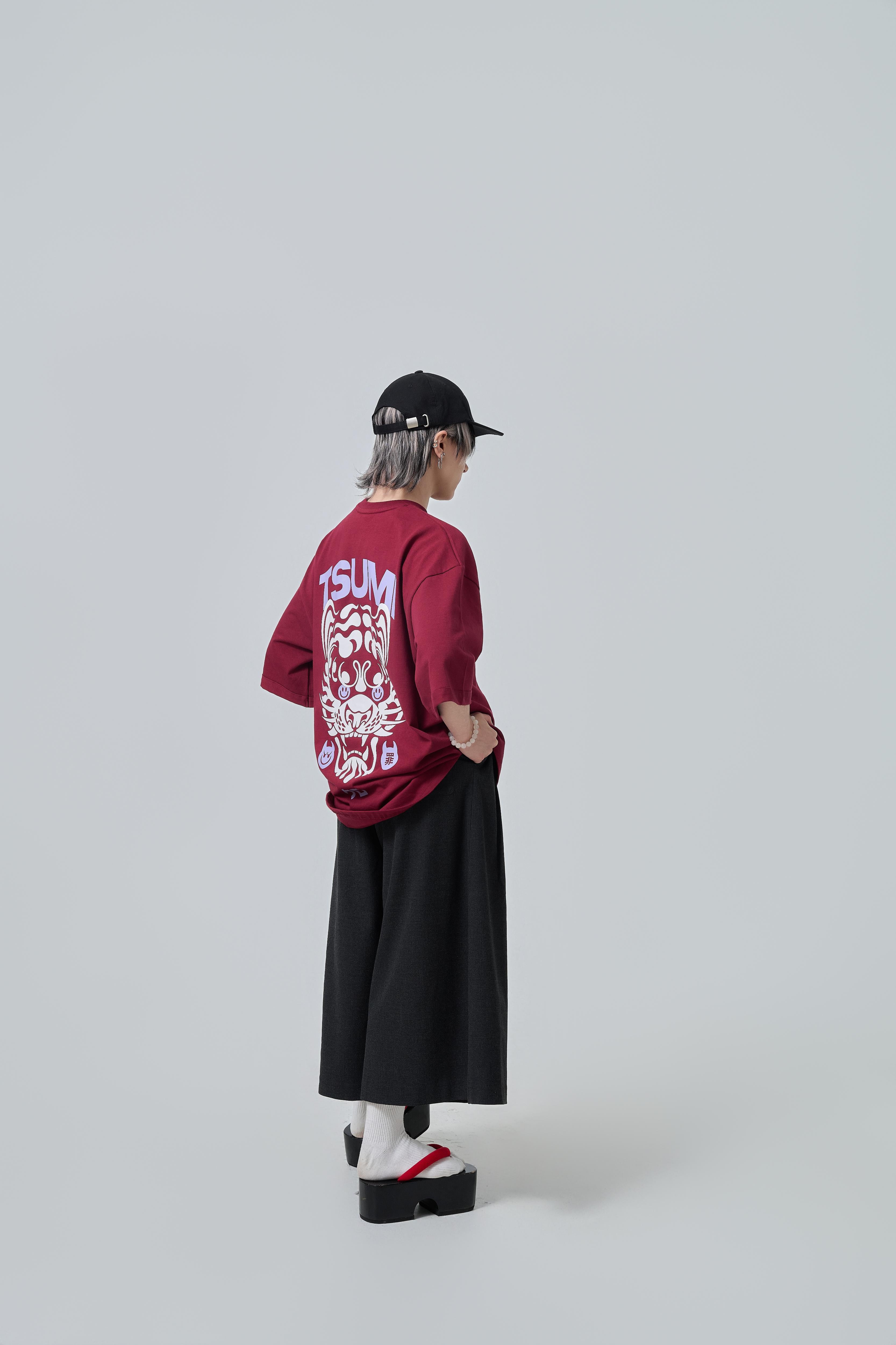 Tsumi x Jermie Jerms . T-shirt・Burgundy - Limited edition