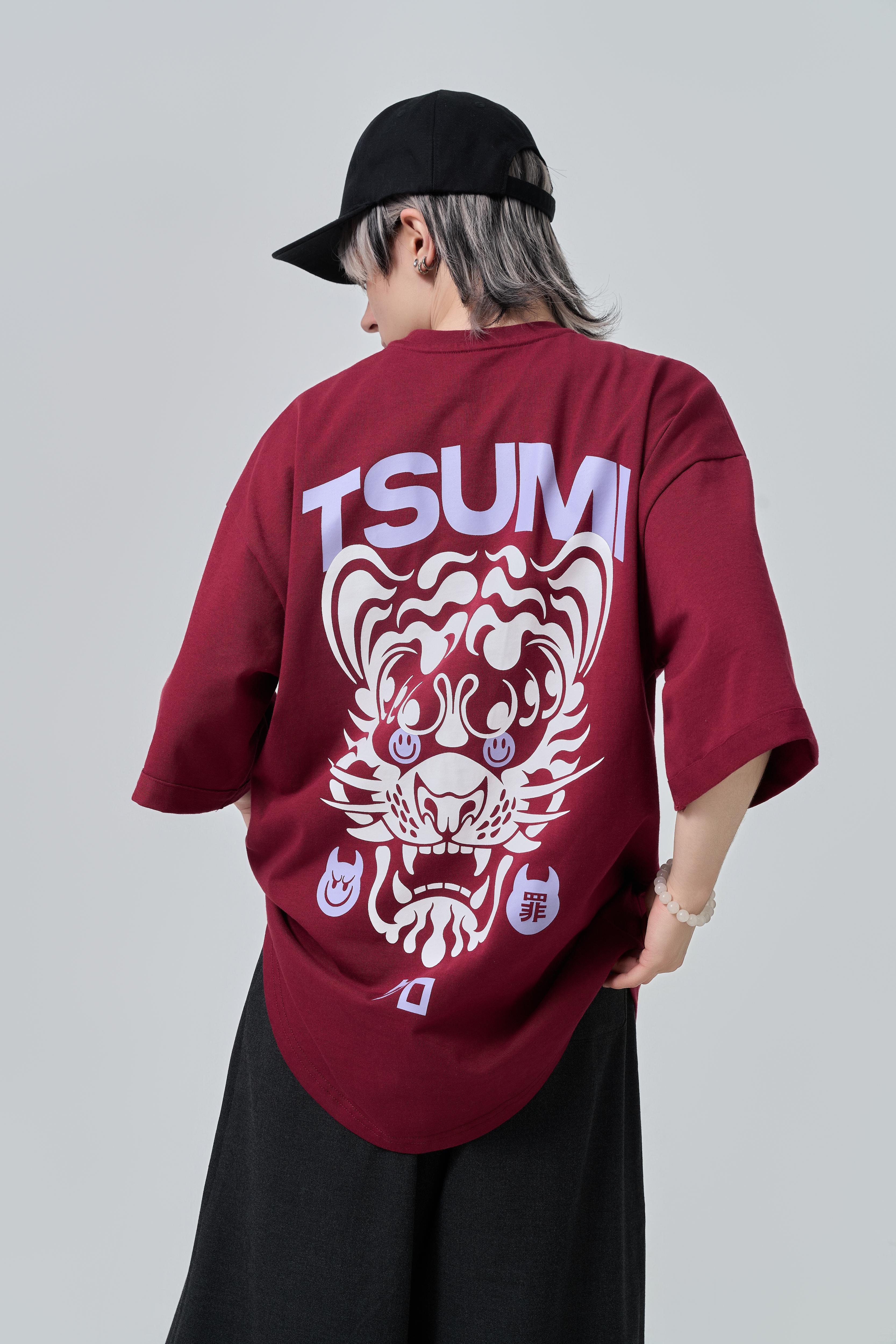 Tsumi x Jermie Jerms . T-shirt・Burgundy - Limited edition