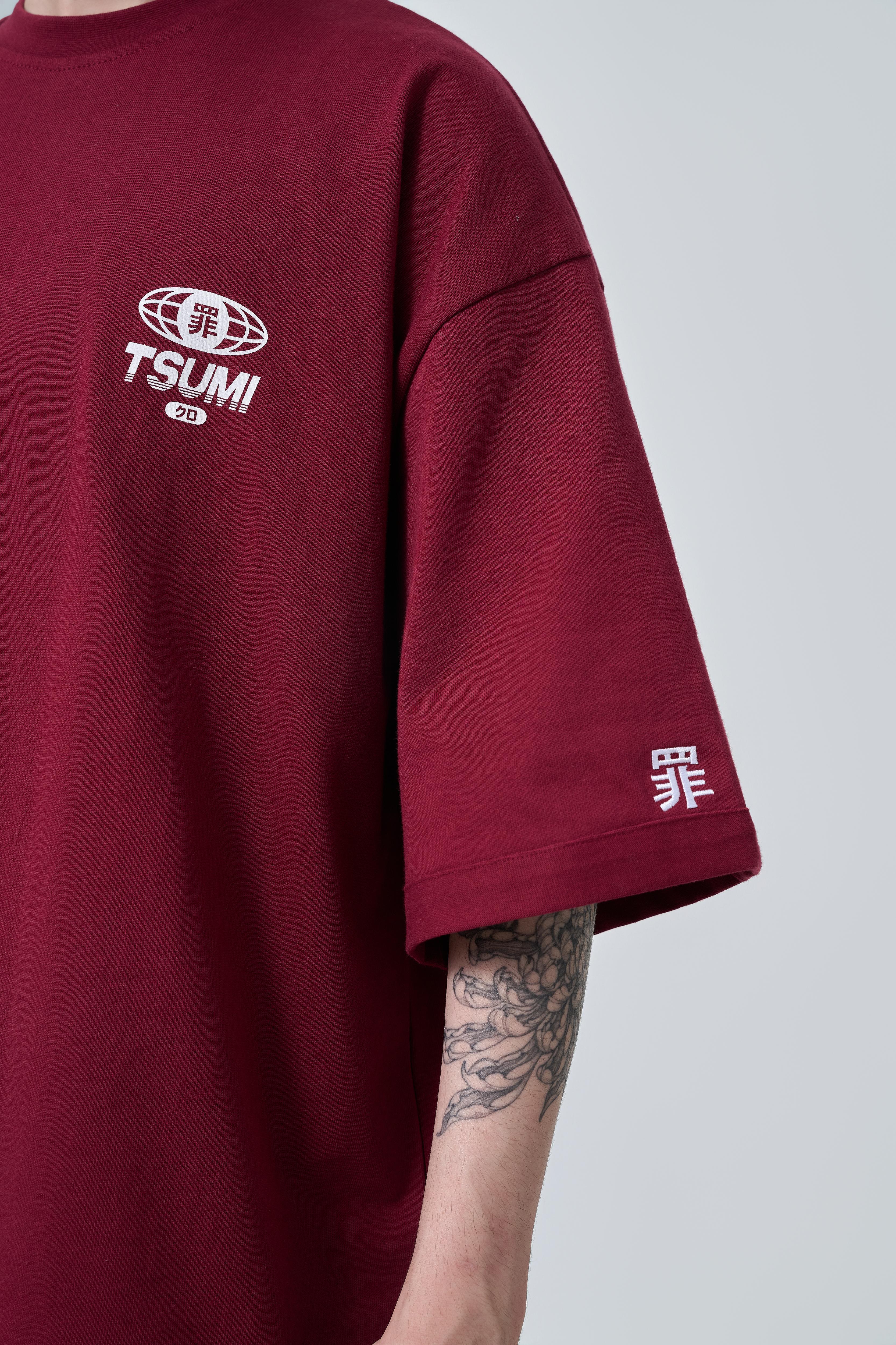 Tsumi x Jermie Jerms . T-shirt・Burgundy - Limited edition