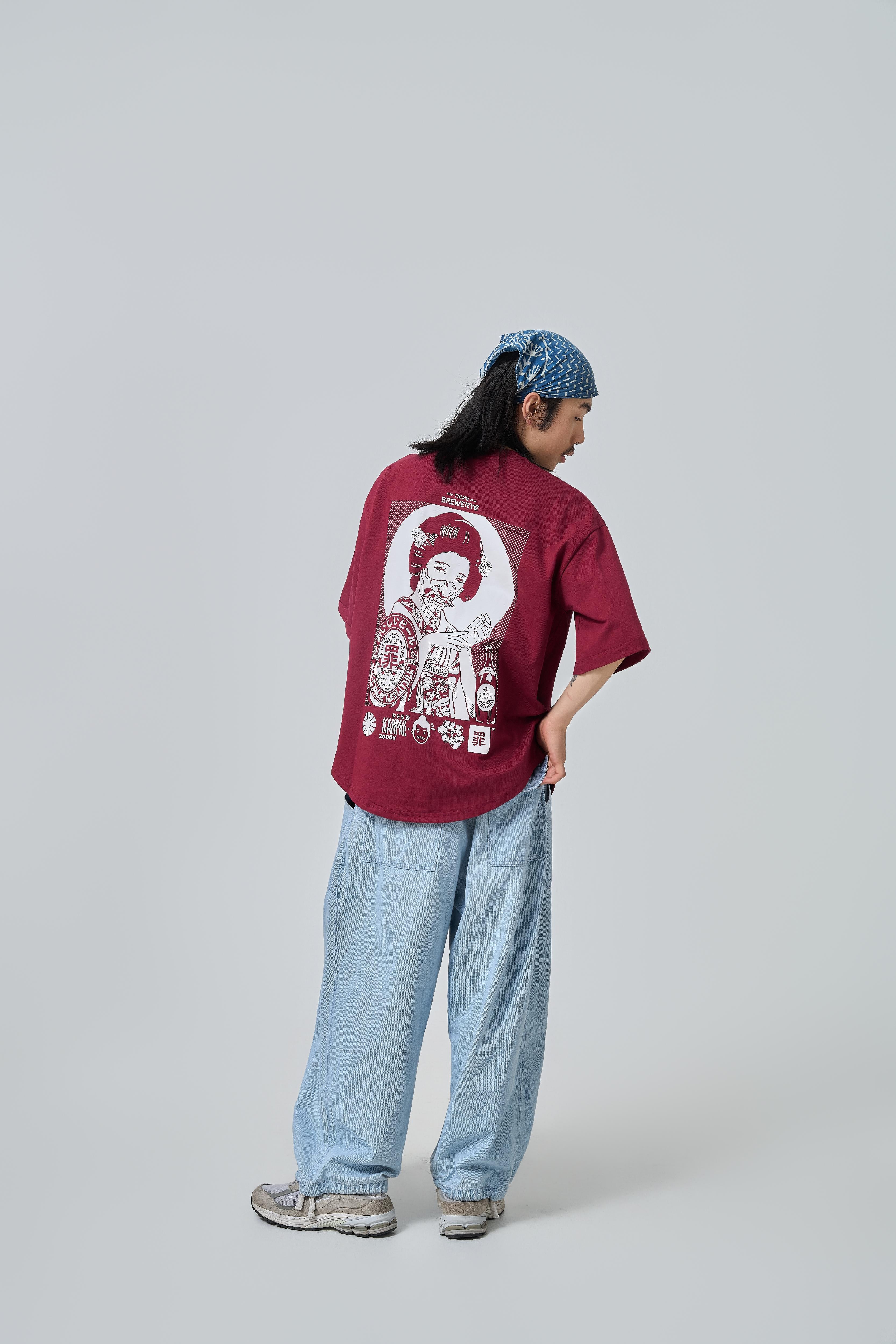 Brewery Geisha - Mei・T-shirt ・Burgundy