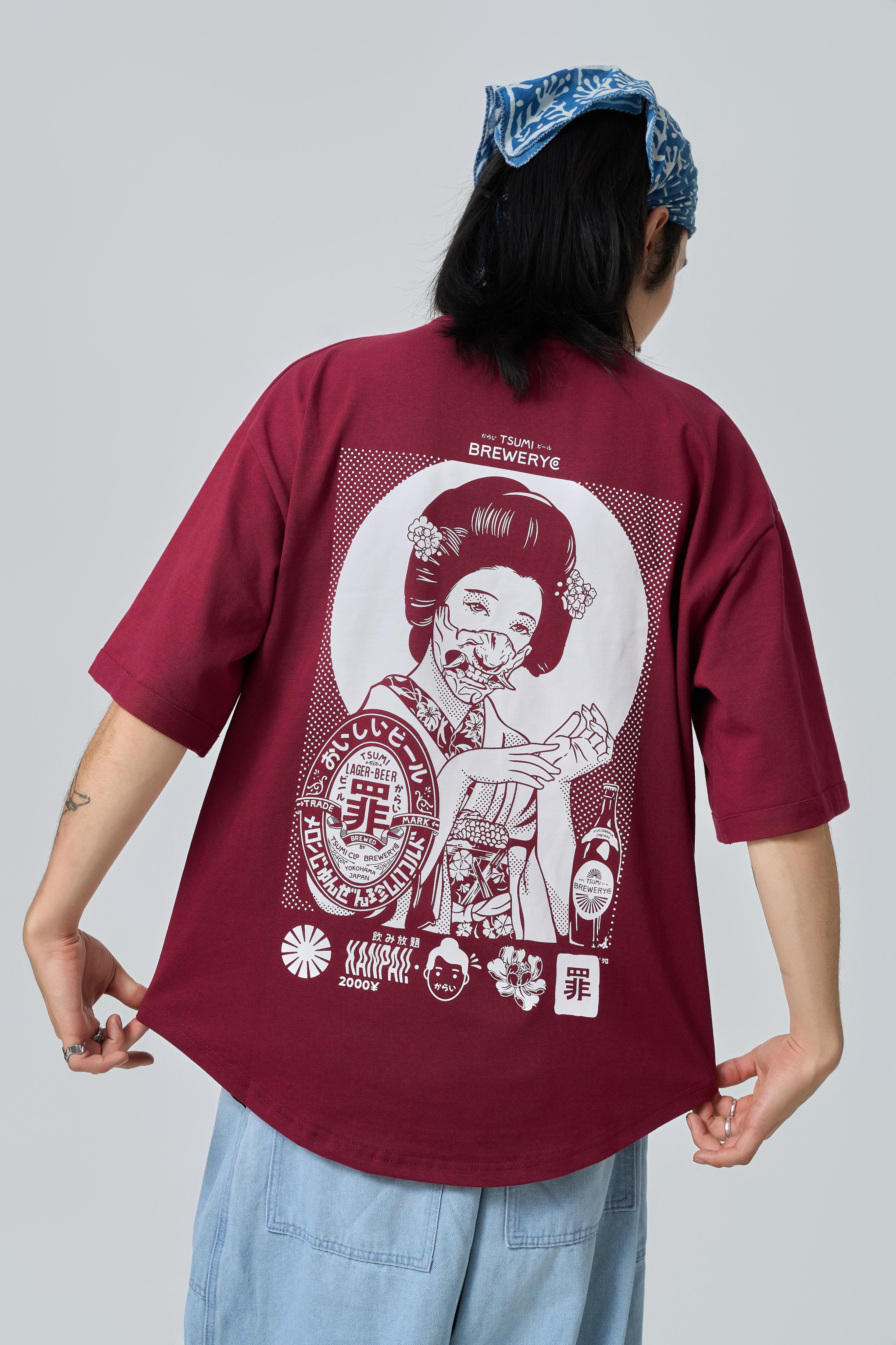 Brewery Geisha - Mei・T-shirt ・Burgundy
