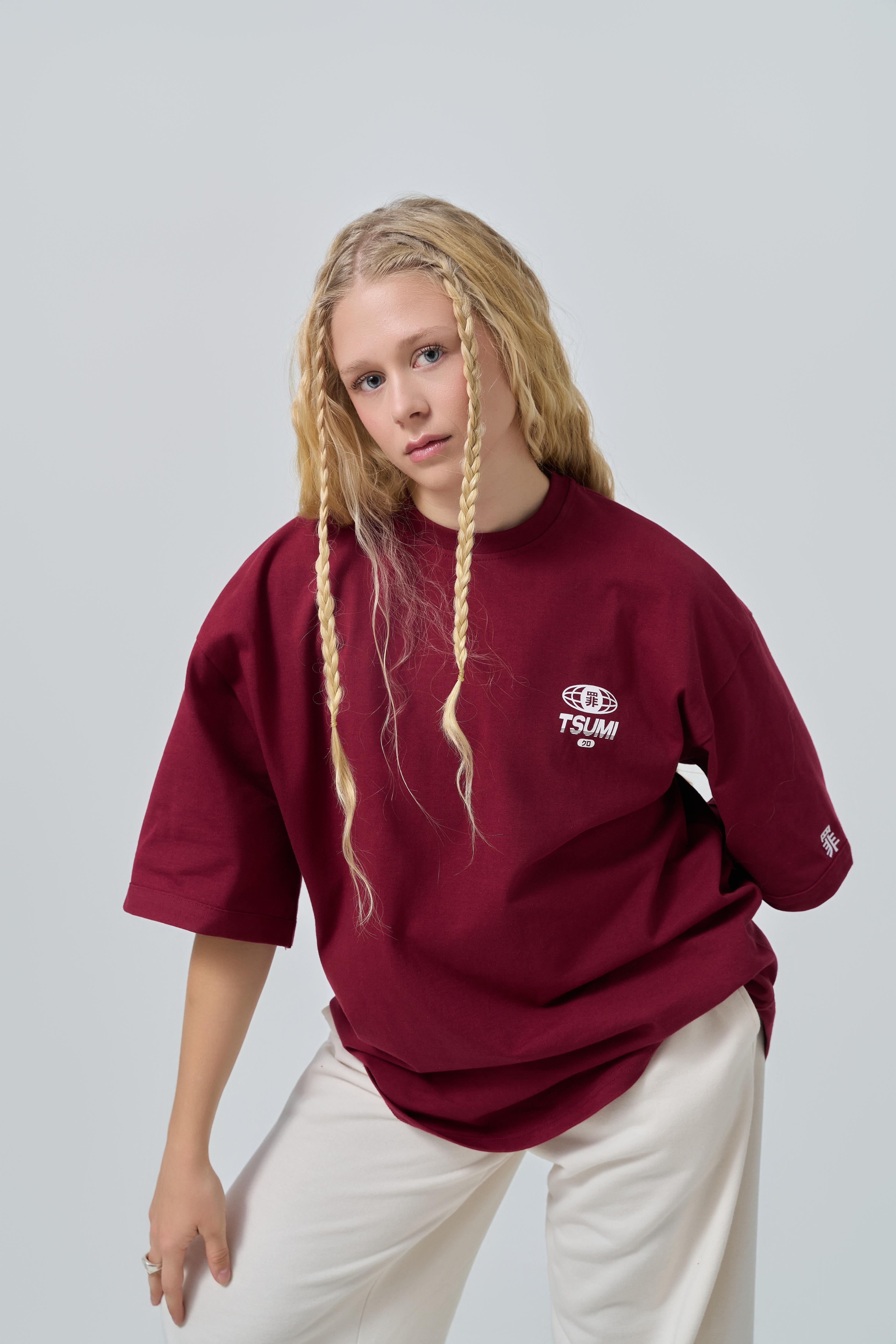 Tsumi x Jermie Jerms . T-shirt・Burgundy - Limited edition