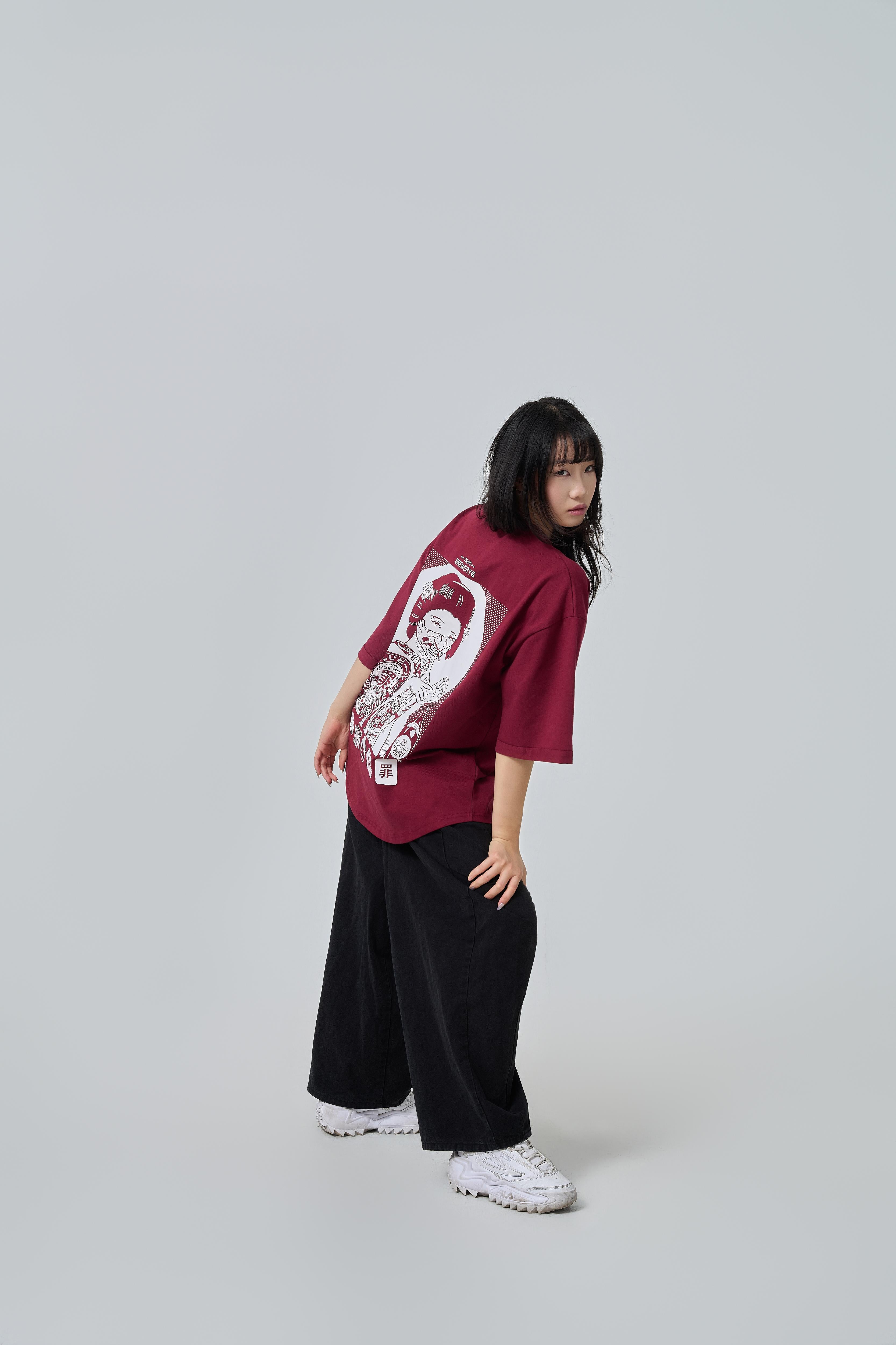 Brewery Geisha - Mei・T-shirt ・Burgundy