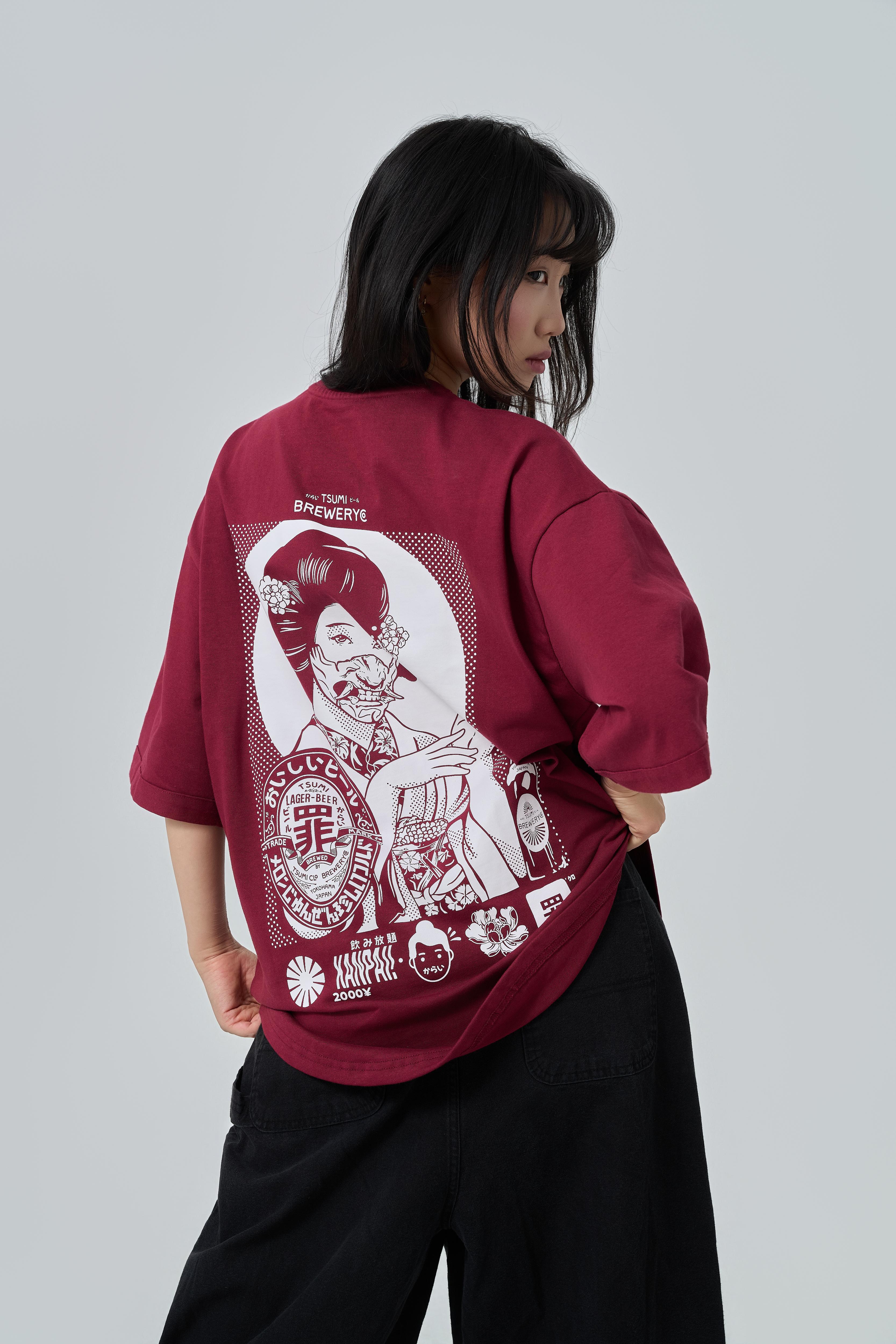 Brewery Geisha - Mei・T-shirt ・Burgundy