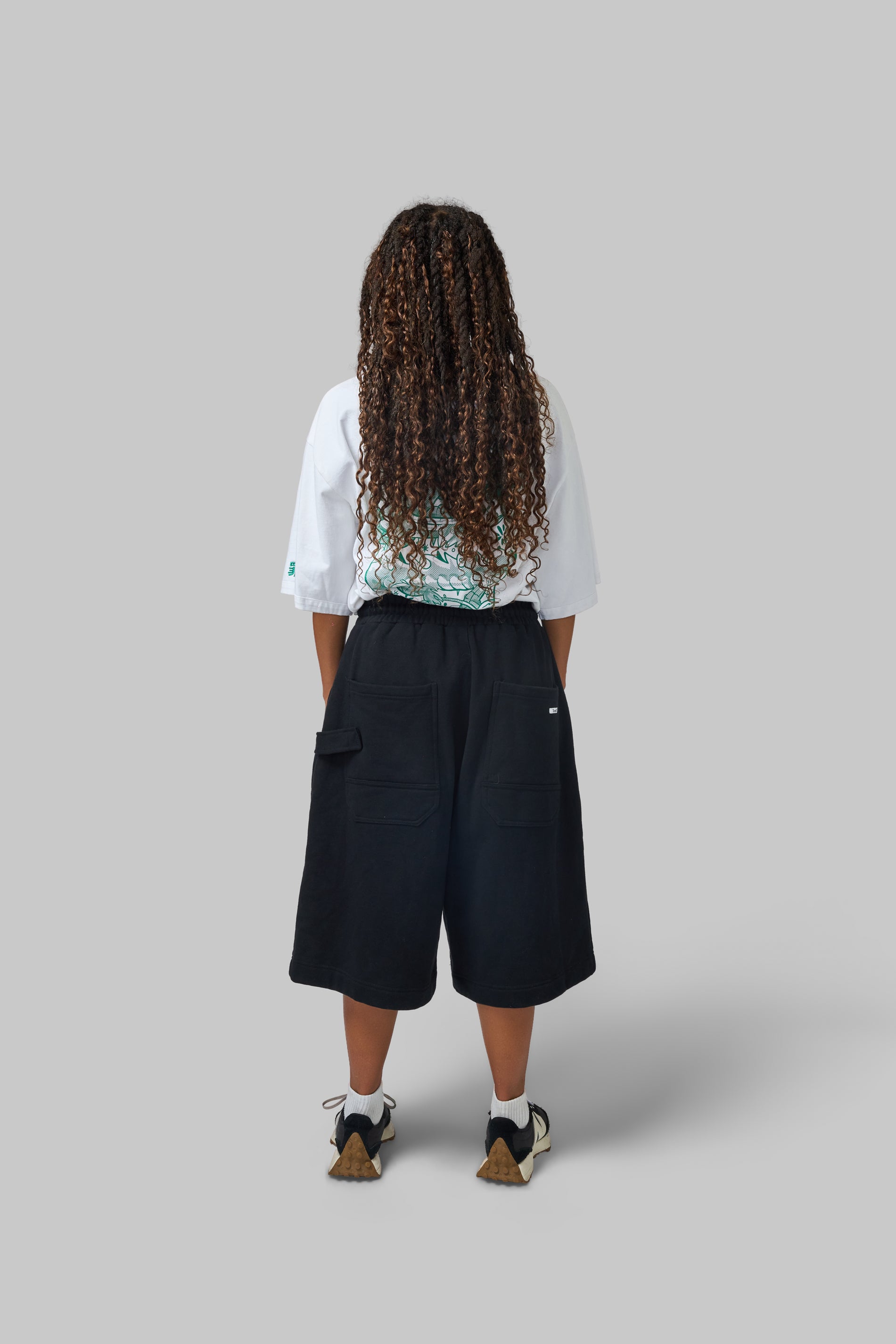 Baggy Sweat Shorts . Black