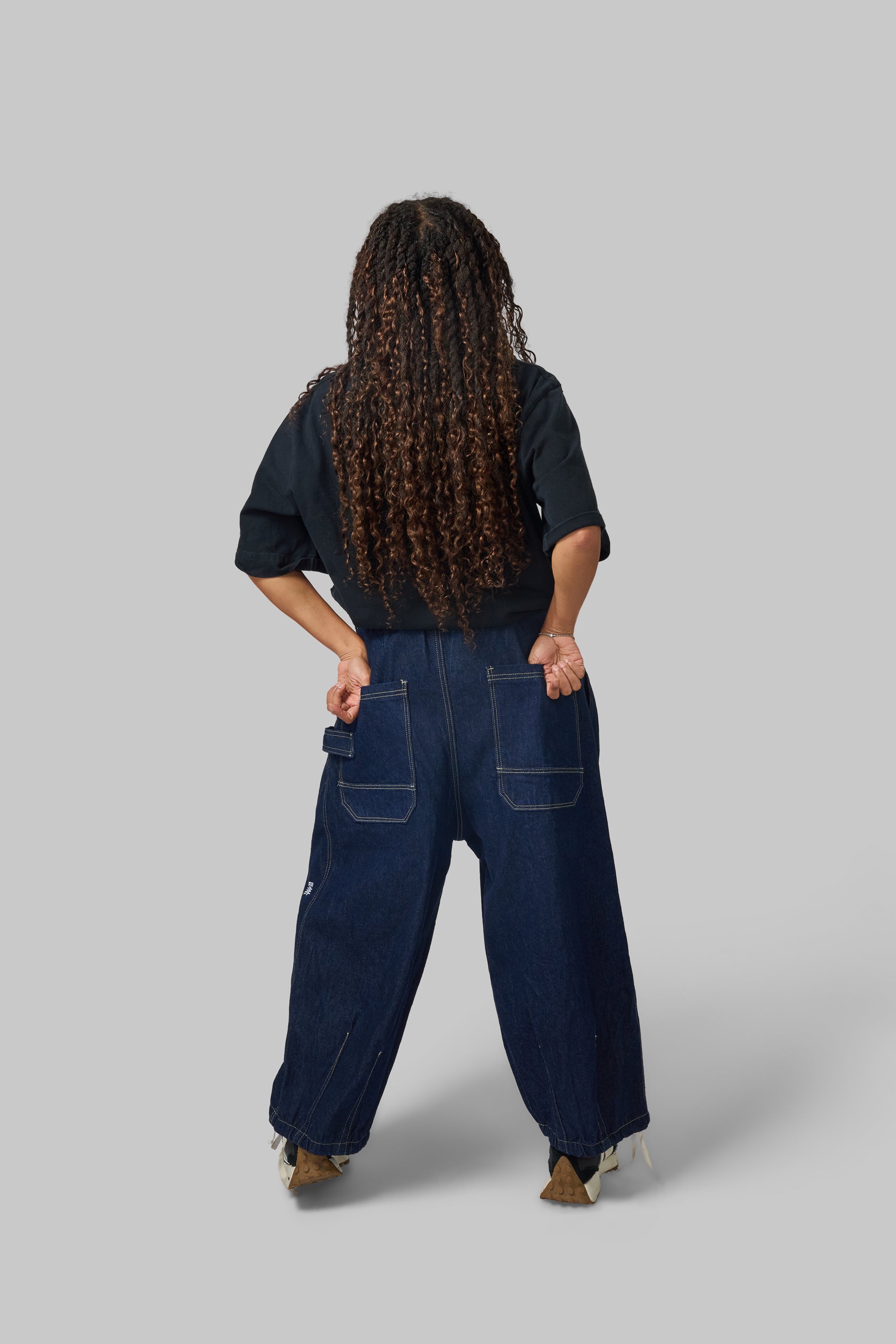 Balloon Denim Pants . Indigo