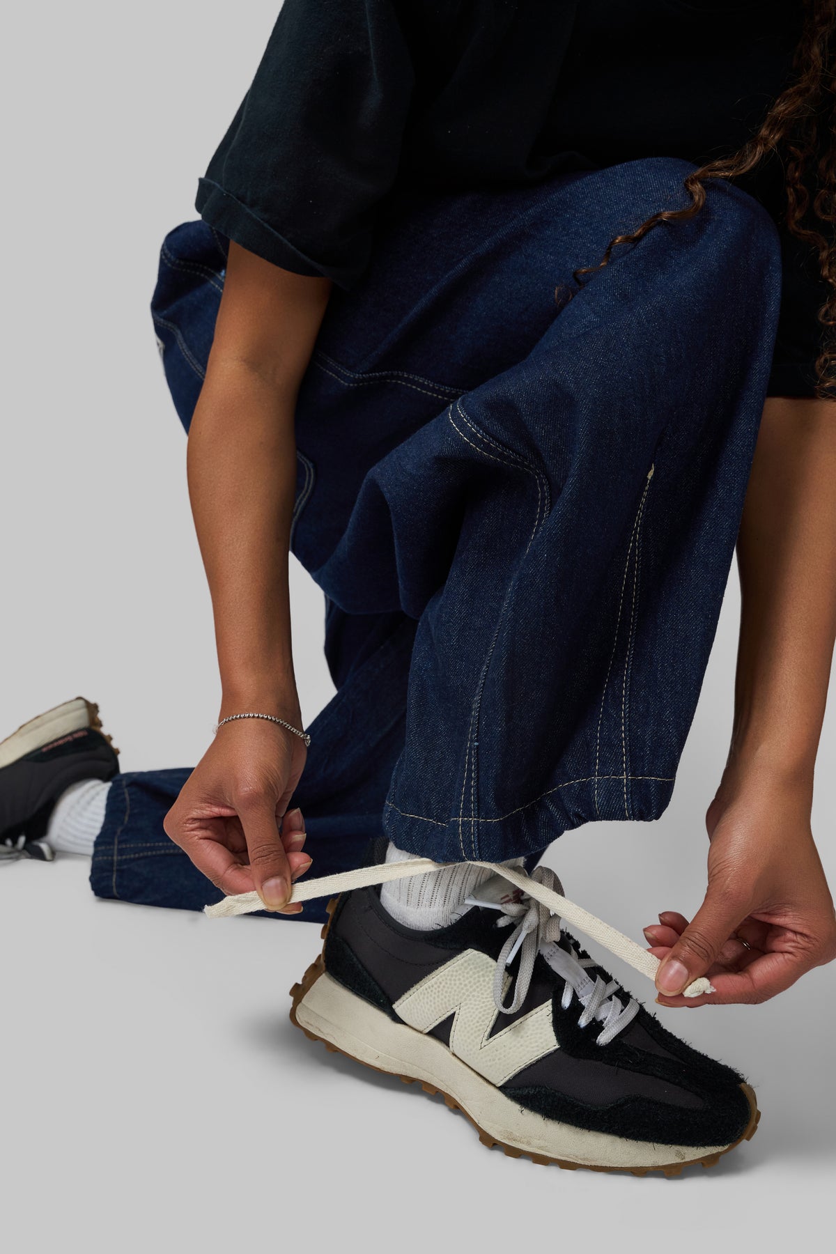 Balloon Denim Pants . Indigo