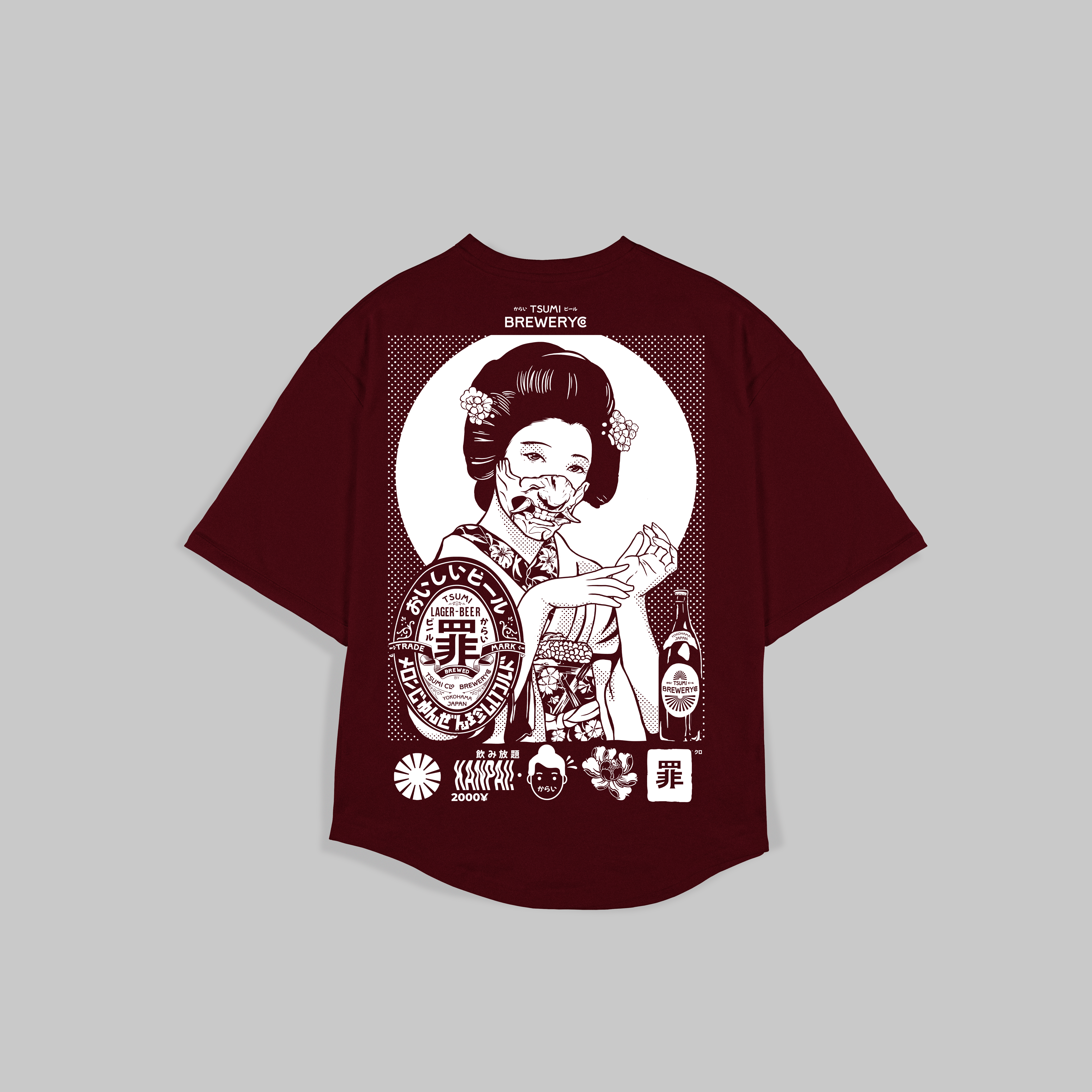 Brewery Geisha - Mei・T-shirt ・Burgundy